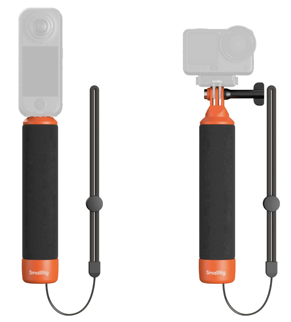 SmallRig 6152 Schwebe-Griff – Klemme, 93,4 g – für DJI, GoPro, Insta360 – Schwarz/Orange
