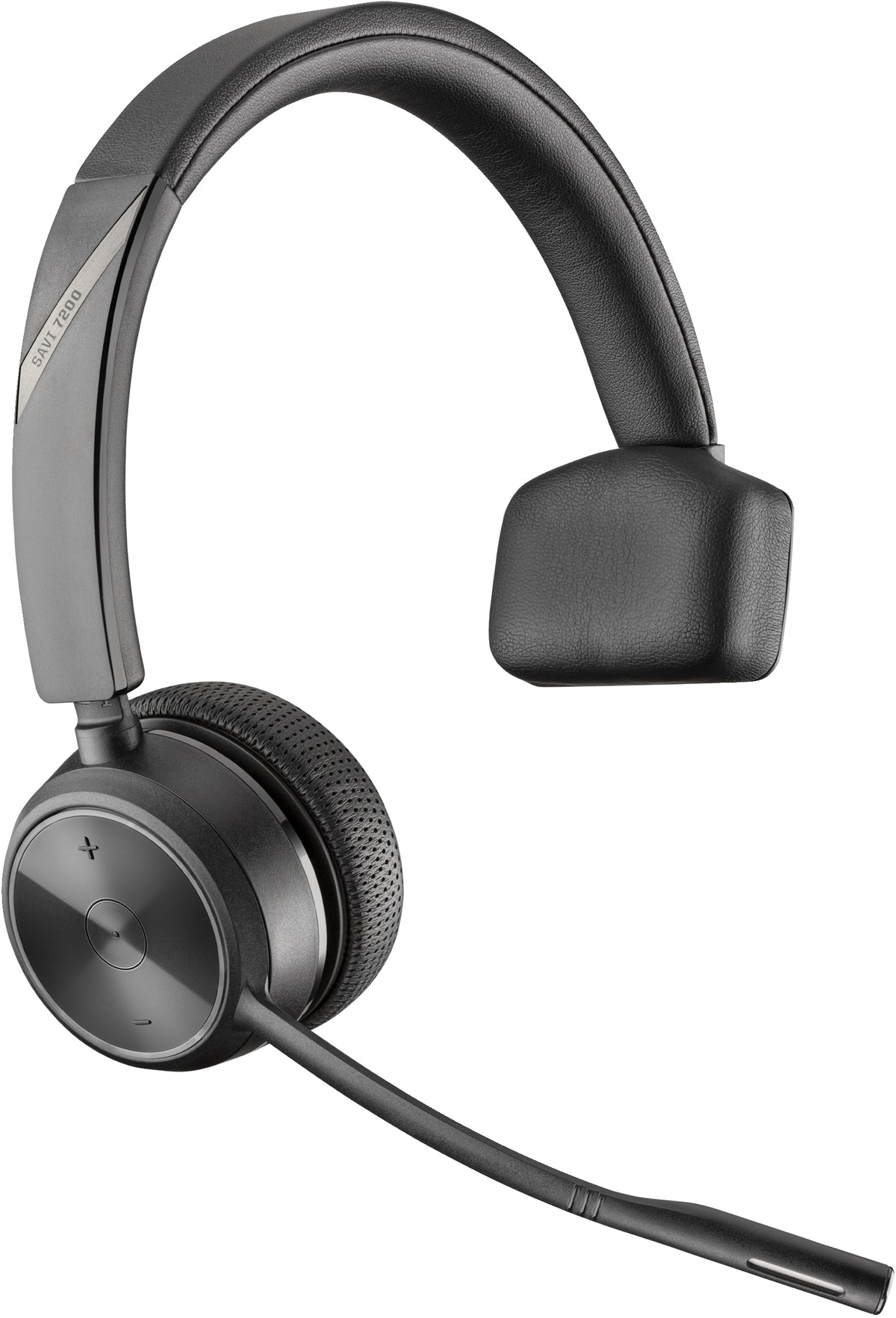HP Poly Savi 7210 Office-Headset – On-Ear, Mono, DECT, mit Ladestation, Schwarz
