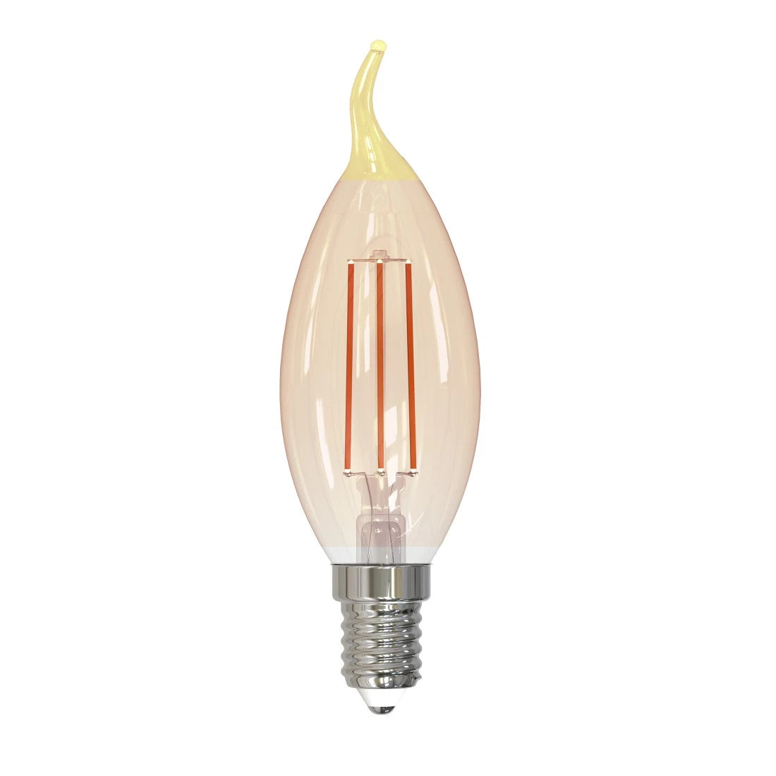Hama LED-Leuchtmittel E14 Kerze C35 – Warmweiss 2700 K, 400 lm, 2,5 W – Bernstein, Glas – 1 Stk.