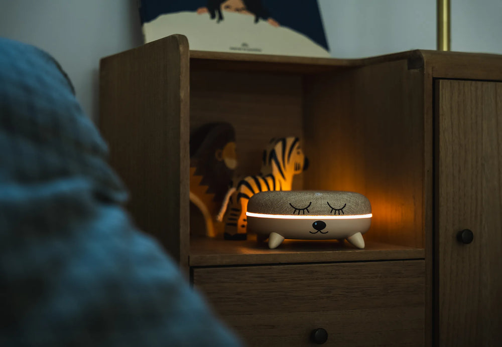 Terraillon Zen Box Kids Musikspielzeug – Weissrauschen-Generator, 7 Melodien, Bluetooth, USB-C – Grau/Beige