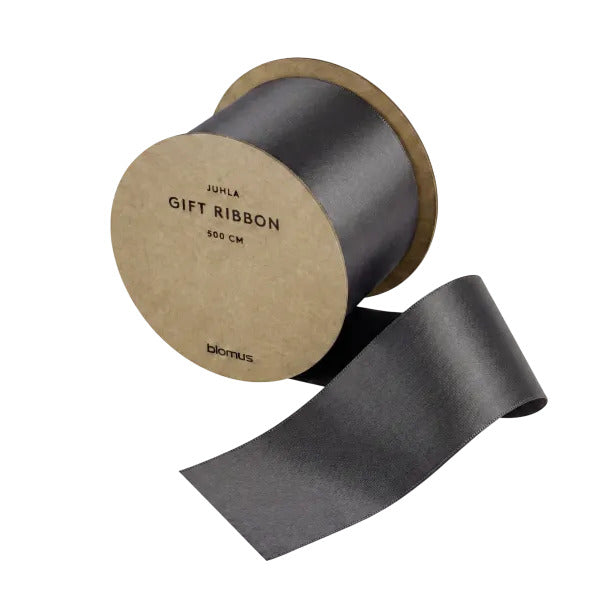 Blomus Geschenkband, JUHLA, Satin, Matt, Anthrazit, 50 mm × 5 m, 1 Stk.