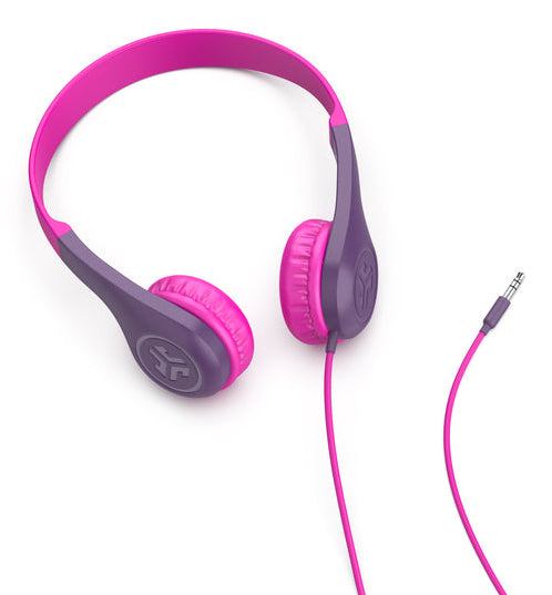 JLab JBuddies Pop Kinderkopfhörer – Over-Ear, Stereo, Kabel, 3,5 mm Klinke, 85 dB Lautstärke-Limit, Pink