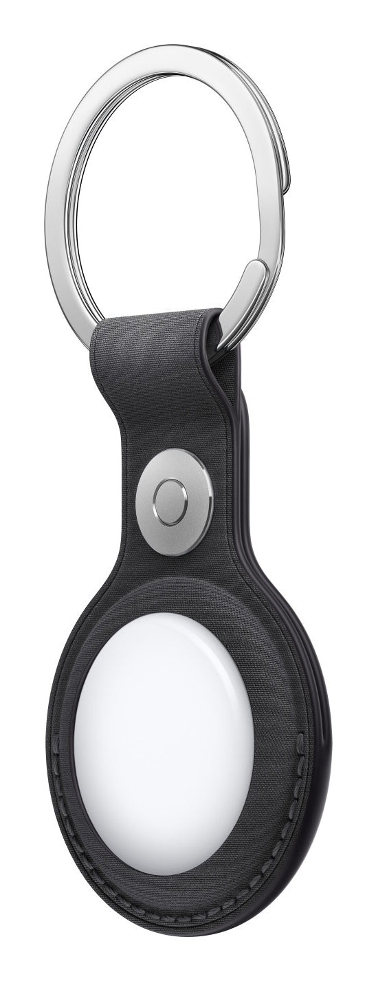 Apple AirTag-Schlüsselanhänger Feingewebe für AirTag – Mikro-Twill/Edelstahl, Schwarz