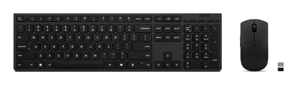 Lenovo Tastatur-Maus-Set – Schere – Bluetooth & 2,4 GHz (USB-A Empfänger) – QWERTZ (DE) – Schwarz