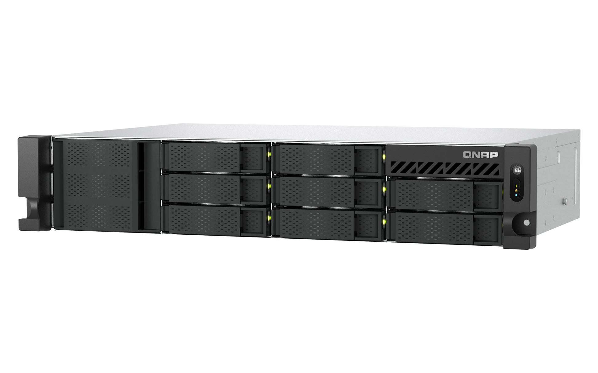 QNAP 8-Bay kurztiefe Rackmount Speichergerät – 2 × 2,5 GbE, 4 × USB 3.2 Gen 1, Intel Atom C5125, 8 GB RAM