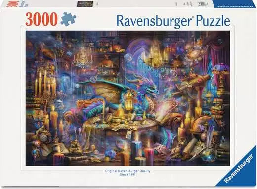 Ravensburger Puzzle Dragons Library – 3000 Teile – 121 × 80 cm – ab 14 Jahren – Holz