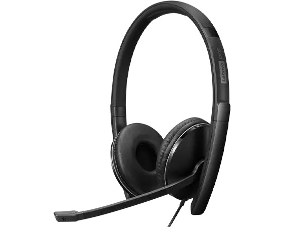 Lenovo 4XD1M39029 – Duo Headset – USB‑C, mit Inline-Mikrofon, Mikrofon-Rauschunterdrückung – schwarz – für PC