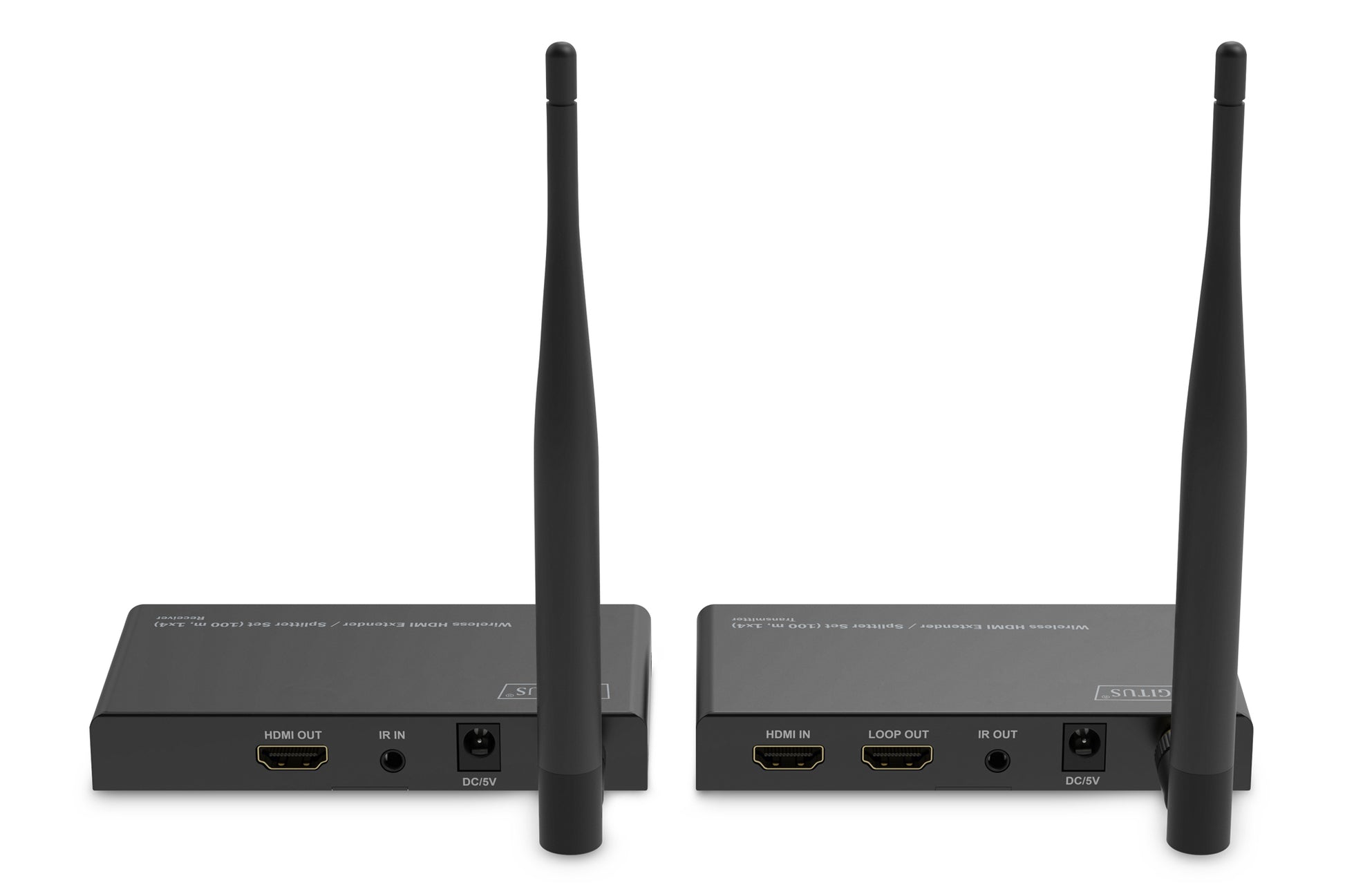 Digitus HDMI-Extender/Splitter-Set – Full HD (1920×1080), kabellos, HDMI (1×In, 2×Out) – für HDMI-Geräte – S