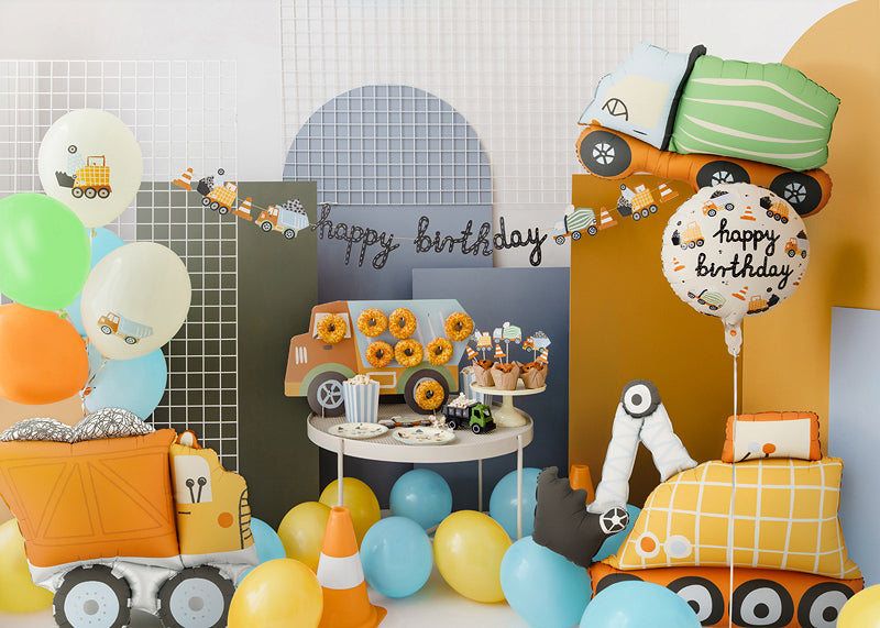 PartyDeco Folienballon Betonmischer – mehrfarbig – 81 × 48 cm – 1 Stk
