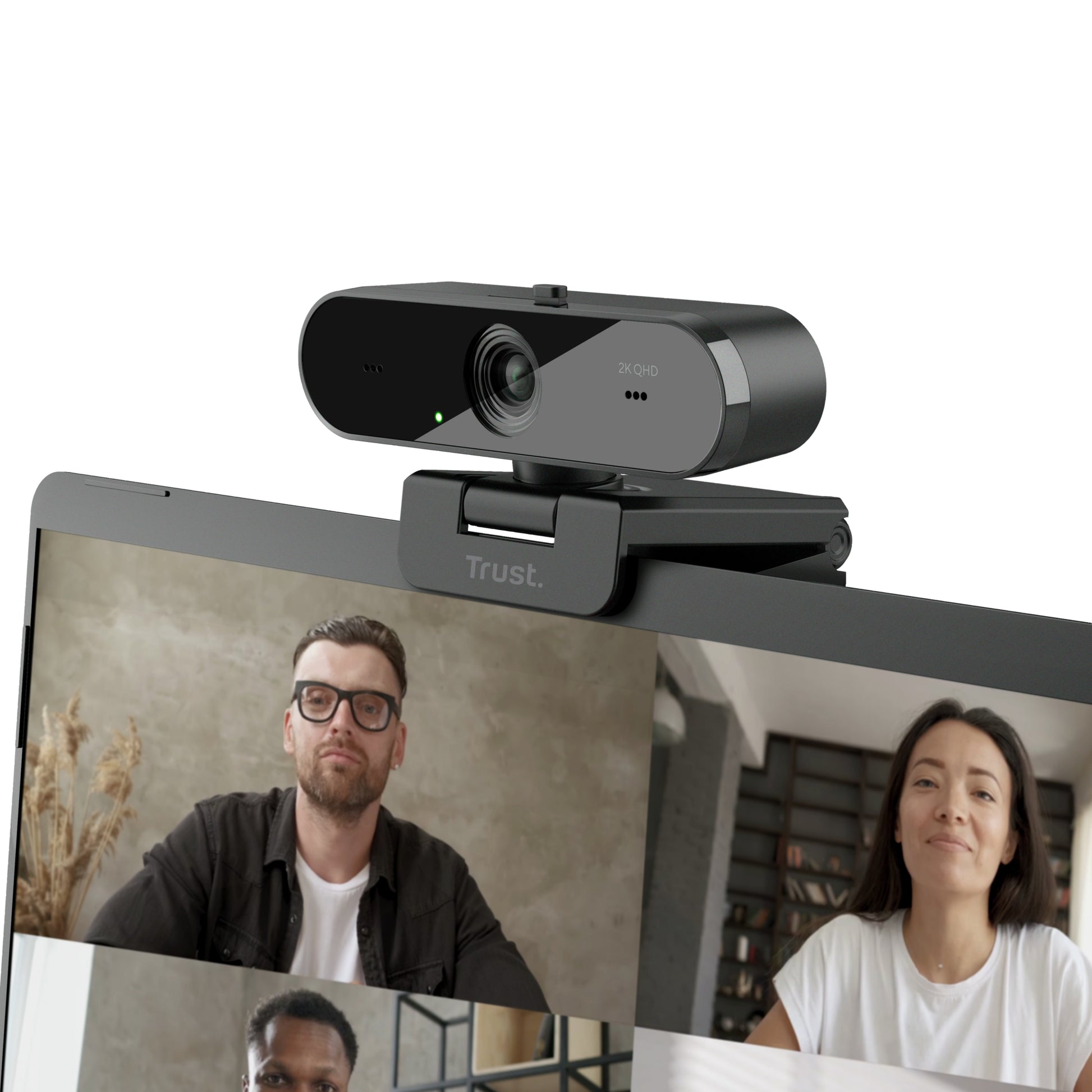 Trust Taxon – Webcam – 2K QHD, bis 30 fps, USB 2.0, Autofokus, Privacy-Shutter, 92° FOV, Schwarz