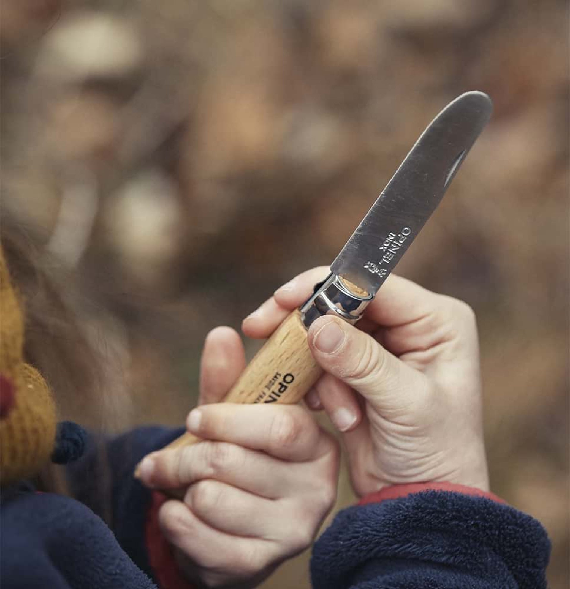 Opinel N°07 Mein Erstes – Klappmesser 80 mm, Holzgriff, Virobloc
