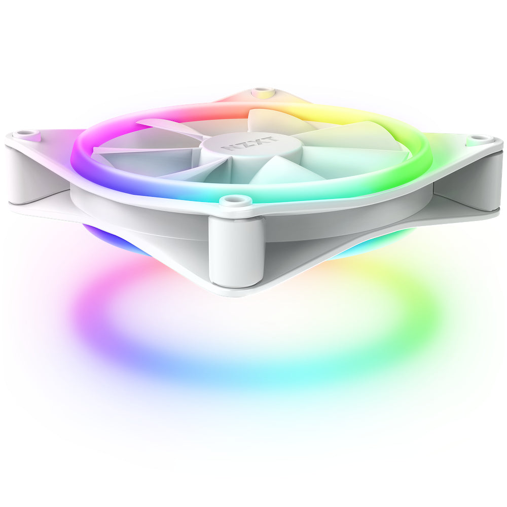 NZXT F120 RGB DUO (RF-D12TF-W1) – Lüftereinheit – 3×120 mm, Weiss, 500–1800 U/min, 48,6 cfm