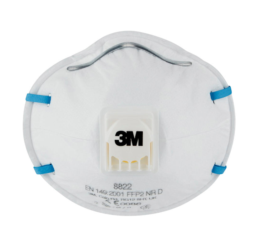3M Atemschutzmaske FFP2 8822 – mit Ventil – Einheitsgrösse – Blau, Weiss – 10 Stk. – EN 149