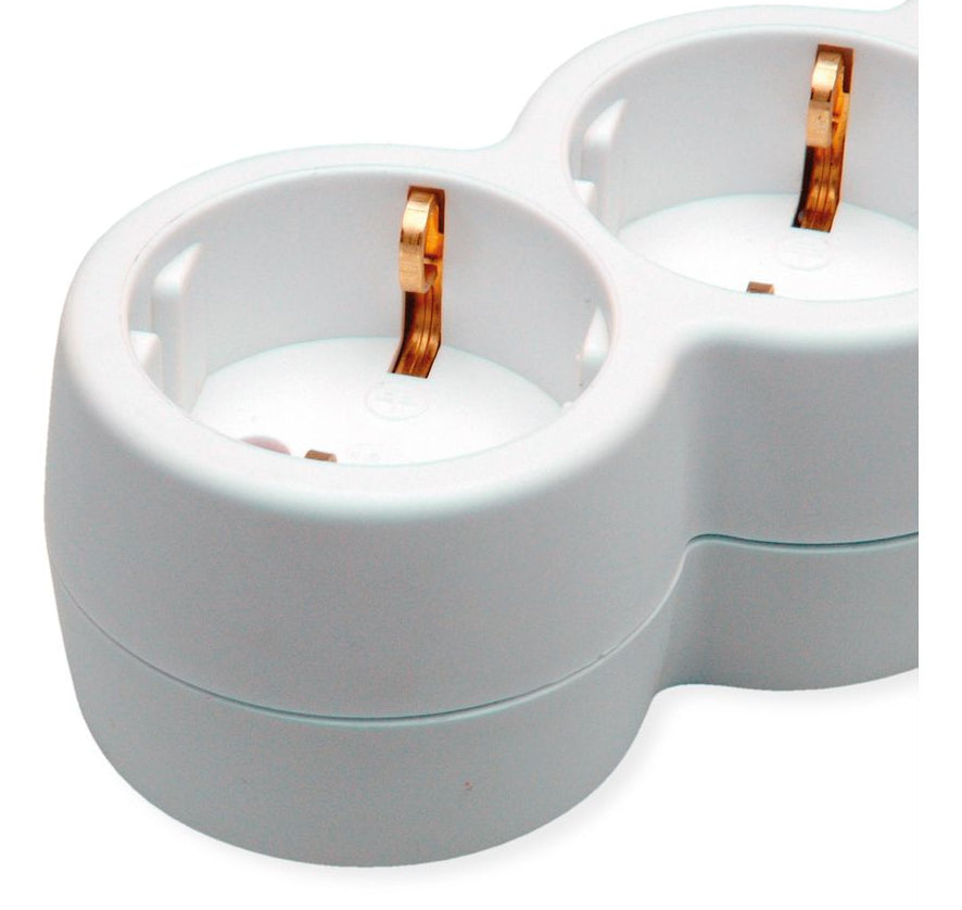 VALUE Steckdosenleiste – 3× Schuko (Typ E/F), 3 m, mit Schalter, Weiss
