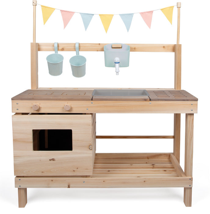 Small foot Spielküche – Matschküche und Kaufladen – 91 × 106 × 35 cm – ab 3 J. – Holz, mehrfarbig