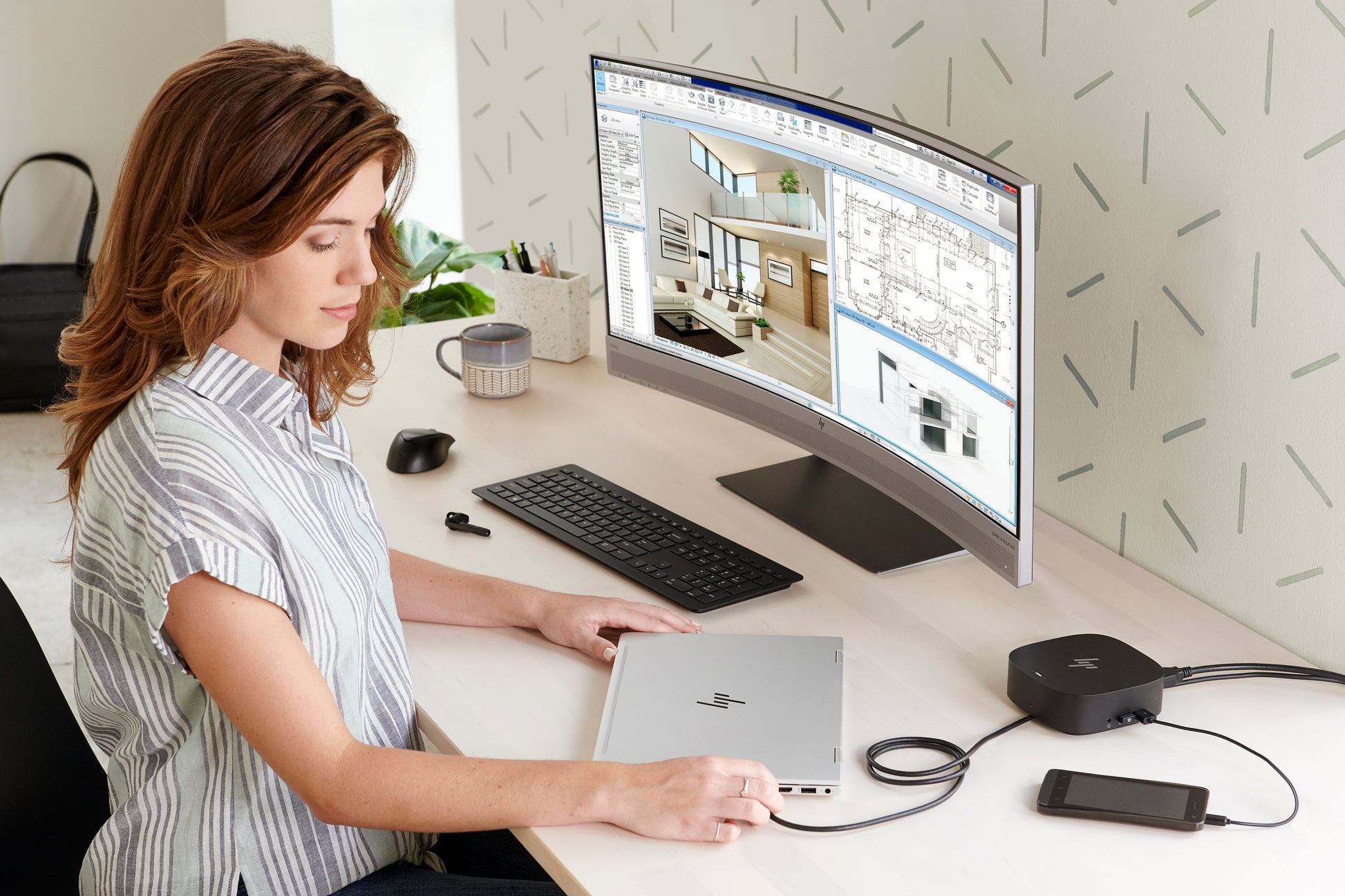 HP G5 Dockingstation – USB-C, 2× DP, 1× HDMI, 4× USB-A, 1× USB-C, 100 W PD, GbE, für Windows/Mac/ChromeOS