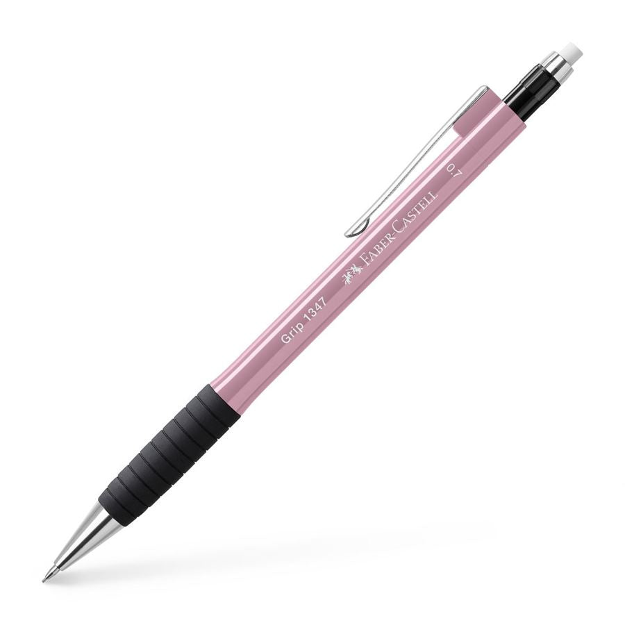 Faber-Castell GRIP 1347 Druckbleistift – 0,7 mm – Schwarz/Pink – Anti-Minenbruch