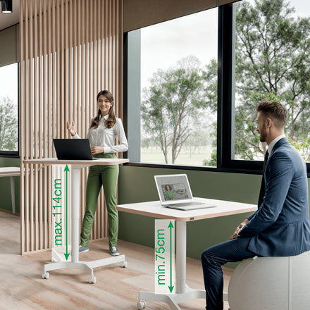 Leitz Ergo Sitz-Stehtisch – 75 cm, Weiss, 60 cm