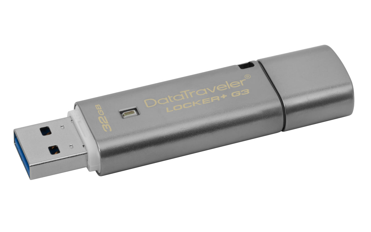 Kingston Technology Kingston DataTraveler Locker+ G3 – 32 GB USB 3.2 Gen 1 Typ A, Lesen 135 MB/s, Schreiben 40 MB/s, Passwortschutz