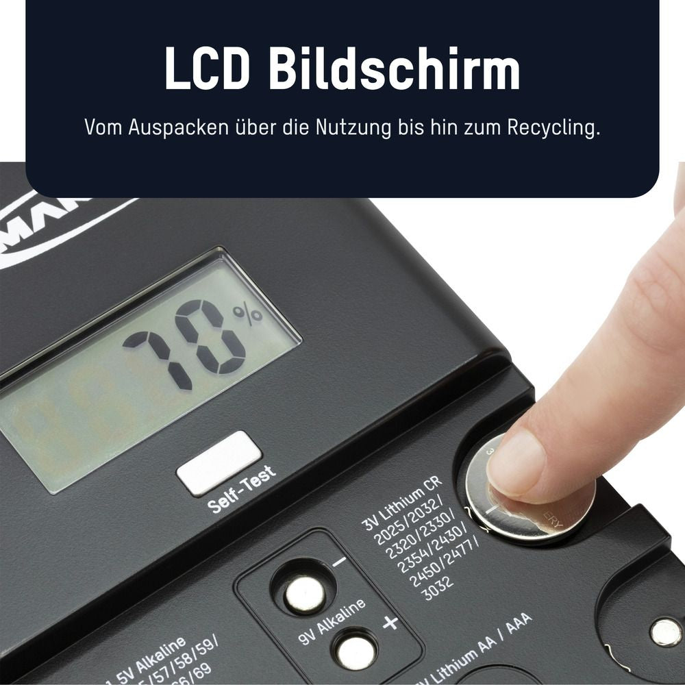 Ansmann Energy Check LCD – Batterietester – LCD, für AA/AAA/C/D/9 V/Knopfzellen
