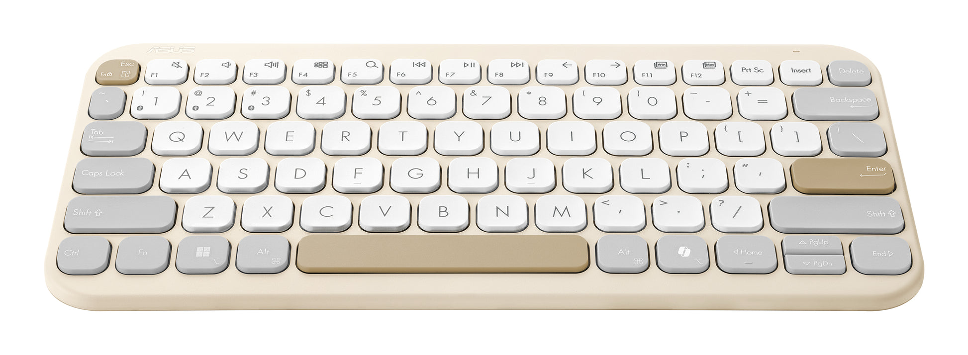 ASUS Marshmallow KW100 – Tastatur 75% – Schere – Bluetooth – QWERTZ (DE) – ohne Ziffernblock