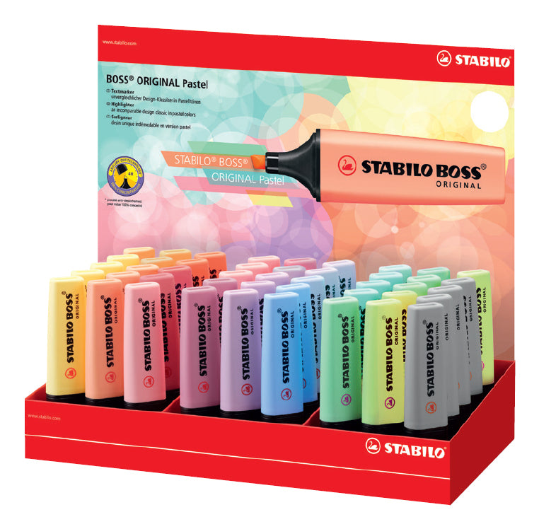 STABILO BOSS Original Textmarker Farben sortiert Pastell – Keilspitze, 2–5 mm