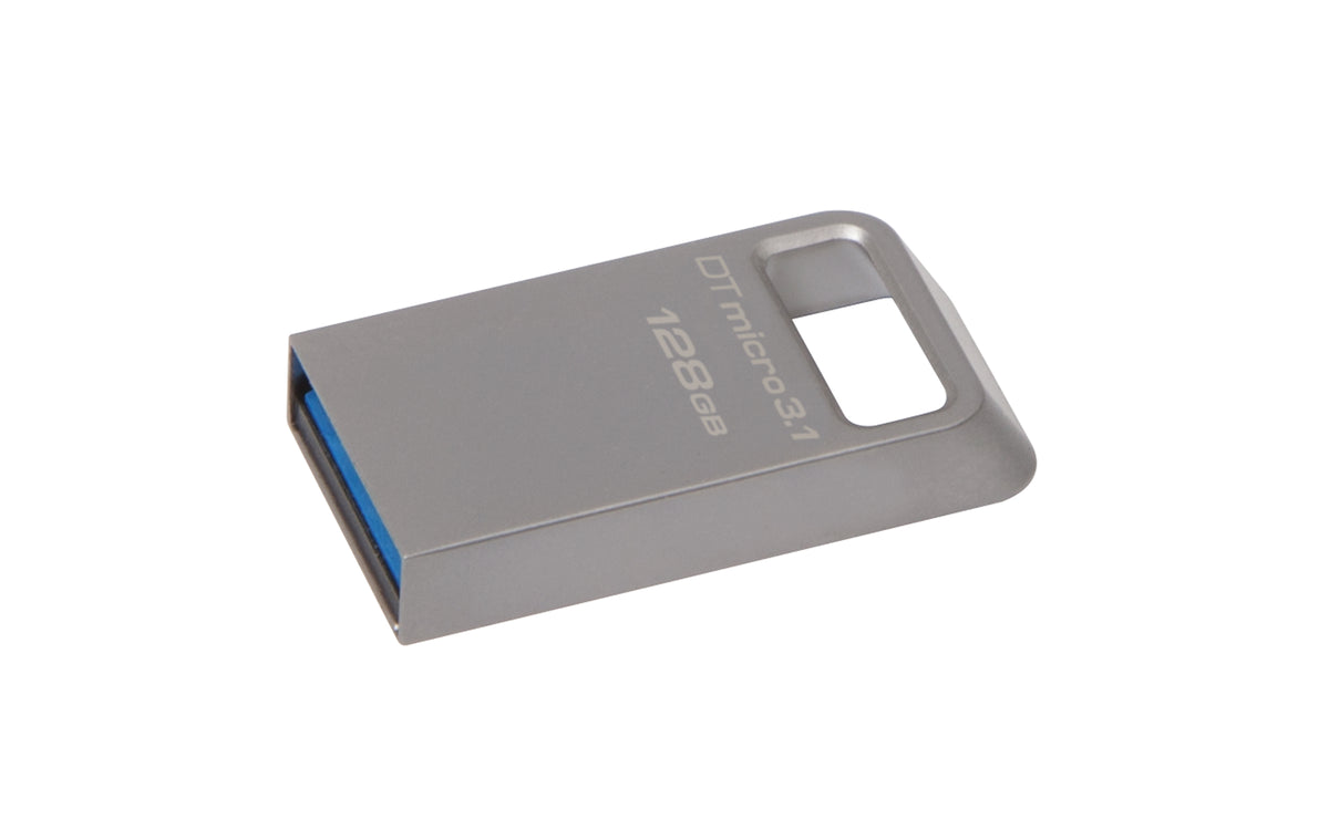 Kingston Technology Kingston DataTraveler Micro 3.1 Gen1 – 128 GB, USB 3.2 Gen 1 (Typ-A), 100 MB/s Lesen, Metall