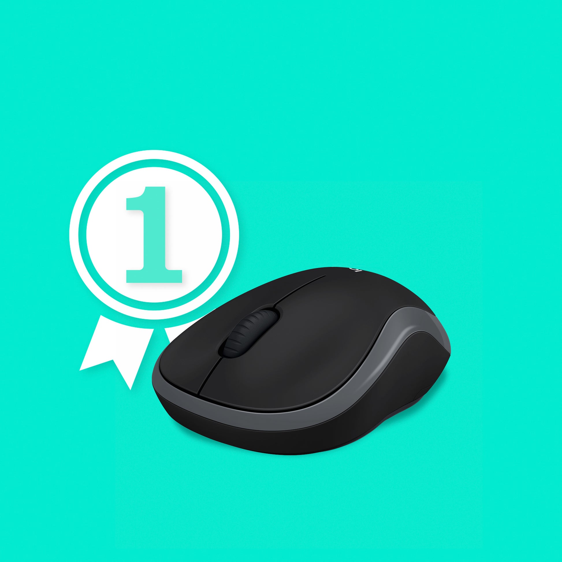 Logitech M185 Maus – kabellos, Bluetooth + 2,4 GHz, Unifying-Empfänger, Grau