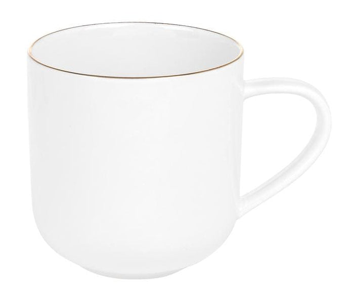 Furber. Furber Kaffeetasse 6er Set – 400 ml, Ø 9 cm, Knochenporzellan, Weiss, spülmaschinenfest