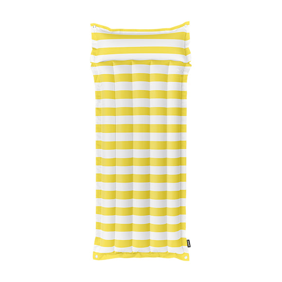 Kolma Luftmatratze – mit integriertem Kissen – 188 × 78,5 cm – Gelb/Weiss – Polyester/PVC