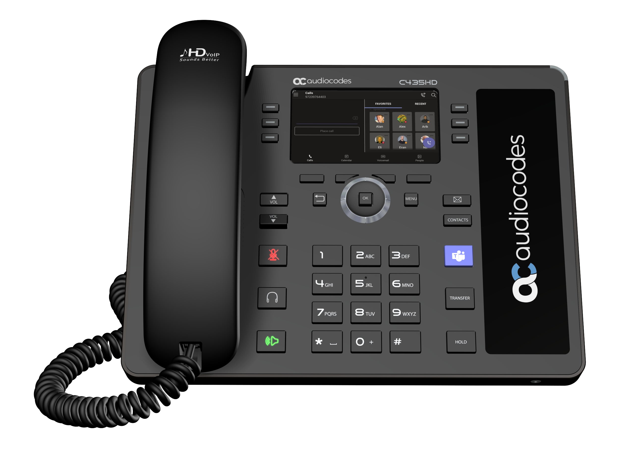 AudioCodes C435HD-R – für Microsoft Teams, PoE, Gigabit Ethernet, Schwarz