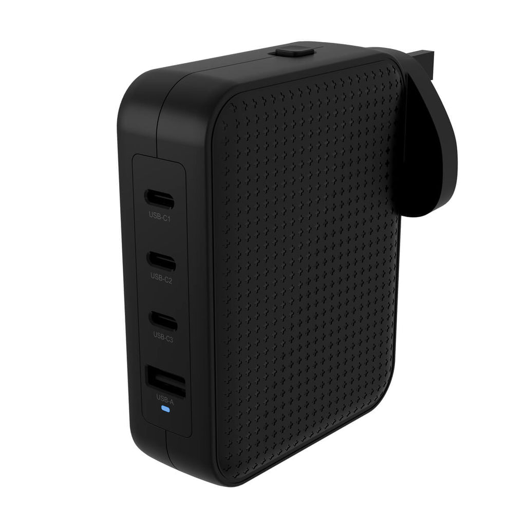 HYPER Netzteil – 140 W, 3× USB-C + 1× USB-A, PD, QC, PPS – für Gaming-Controller, Handy, Netbook u. a.