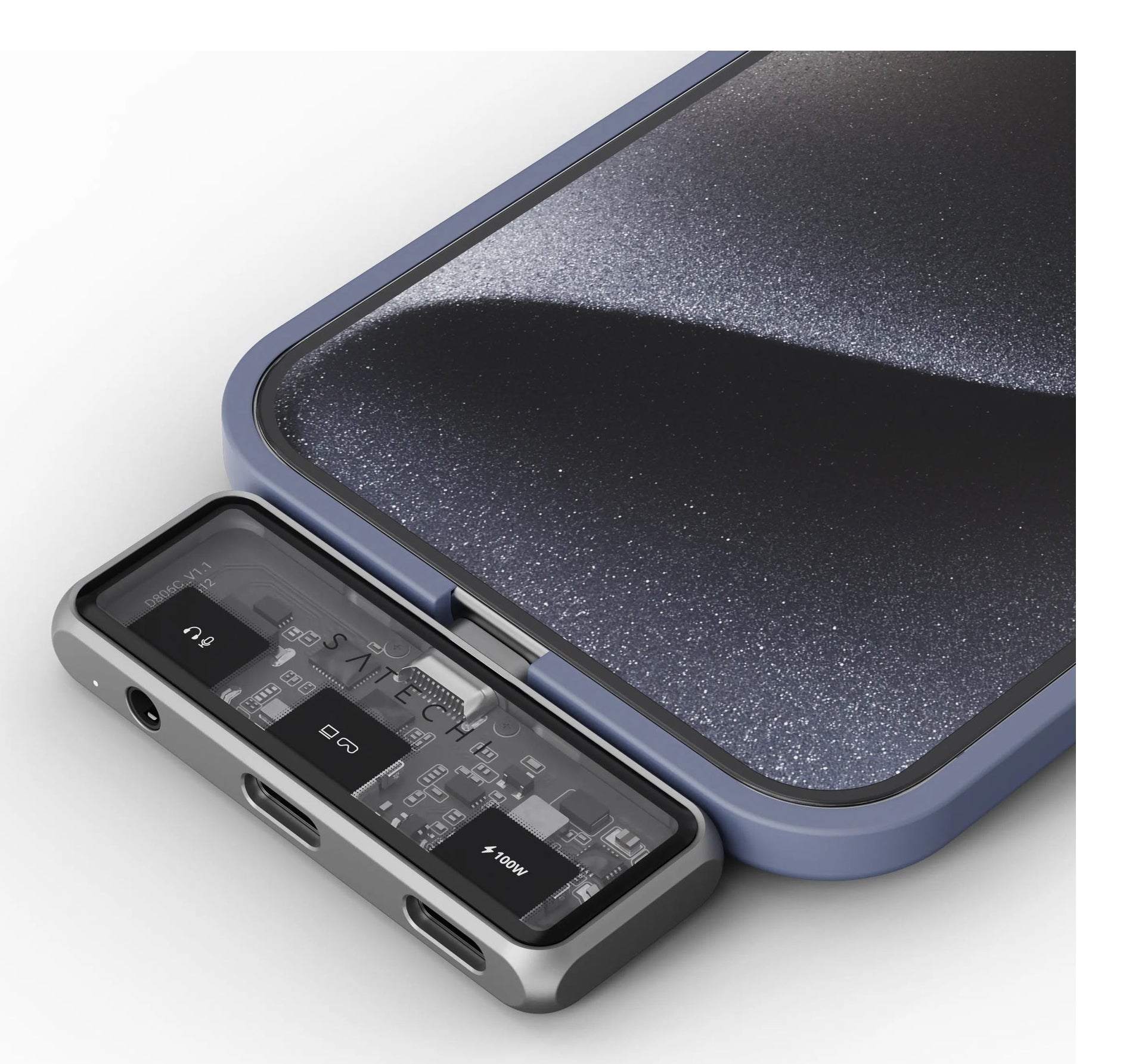 Satechi Multiport-Adapter – USB-C (3× Type-C), 100 W PD, 3,5 mm Audio, für Windows/Mac/ChromeOS