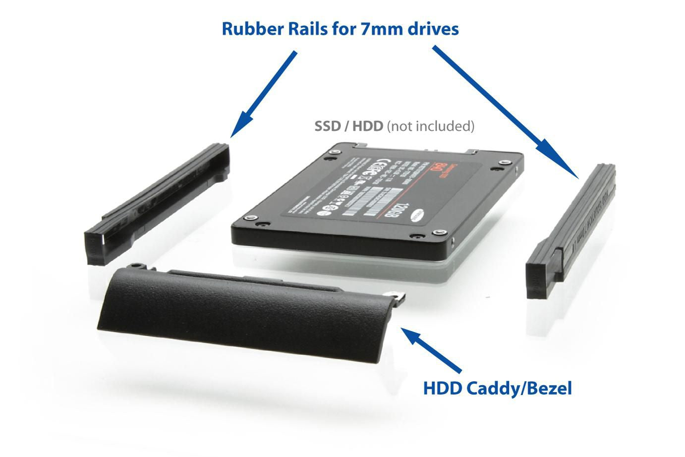 CoreParts HDD/SSD-Caddy für Dell Latitude E6330 – 7 mm, SATA – Schwarz