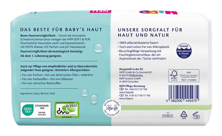 HiPP Feuchttücher Babysanft – 144 Stk