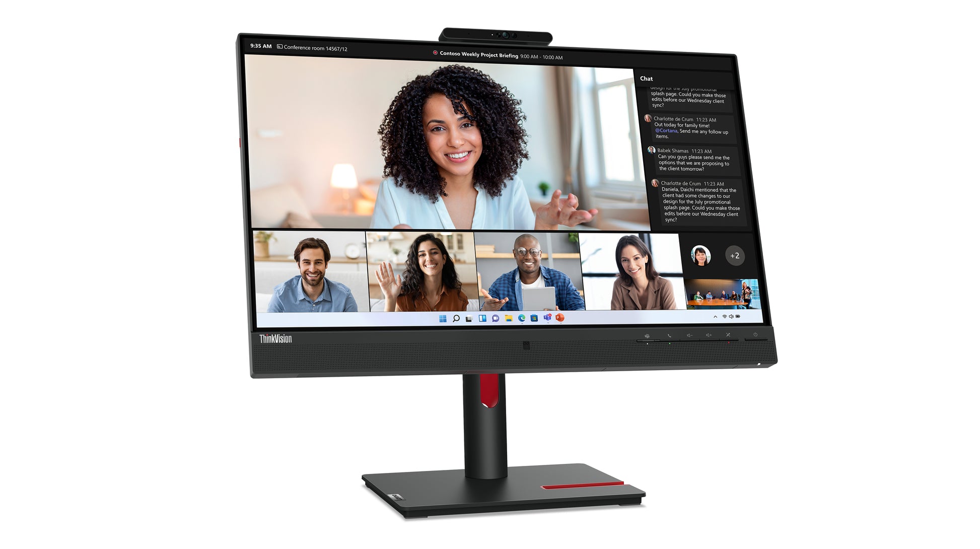Lenovo ThinkVision T24mv-30 – 23,8", 1920 × 1080 (Full HD), IPS, USB-C 90 W, Webcam, LAN