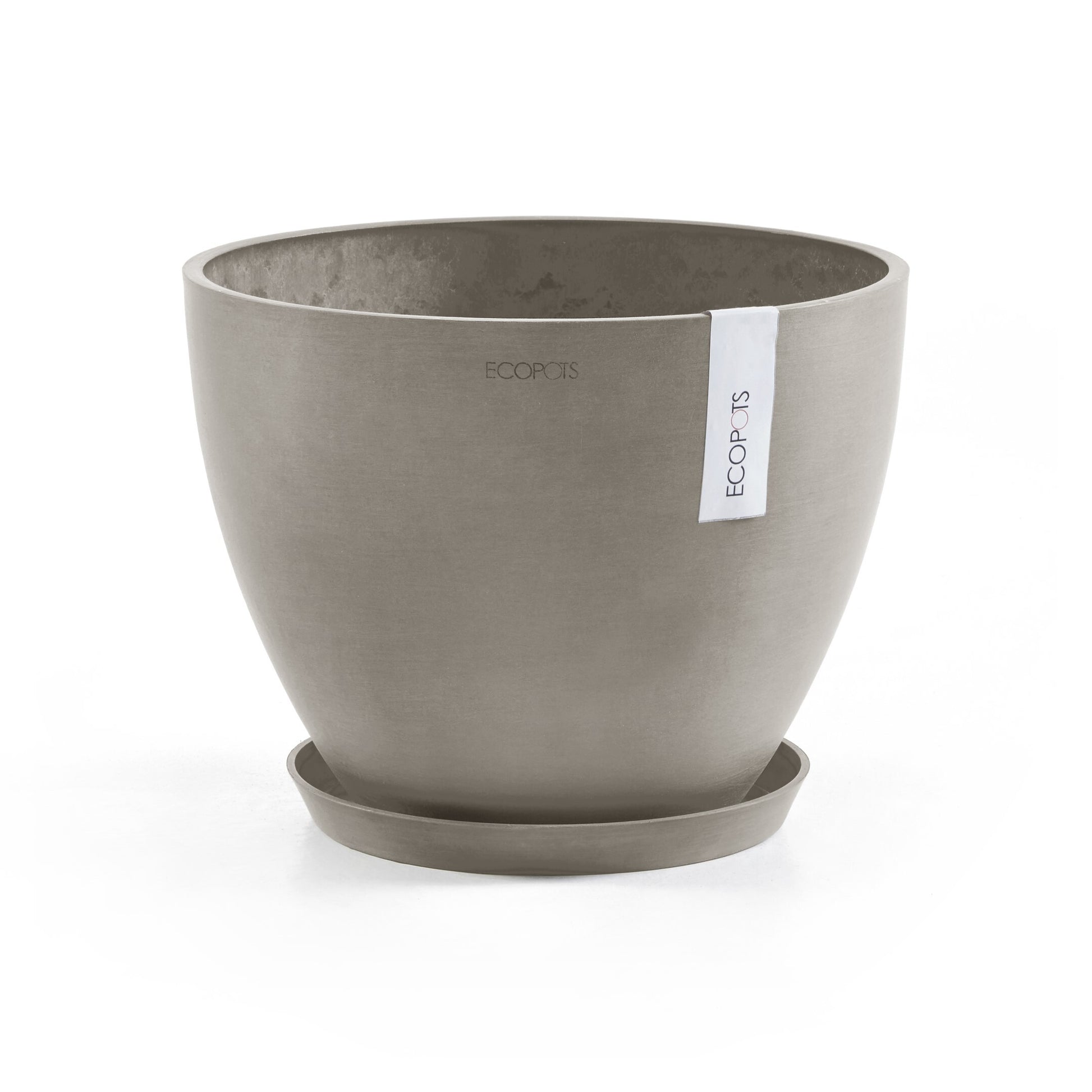 Ecopots Schale – Recycling-Kunststoff, taupe – Ø 21 × 2,5 cm