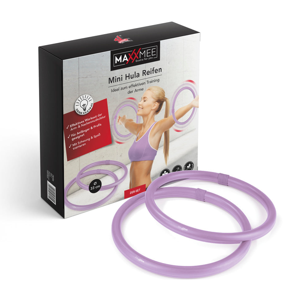 MAXXMEE Hula Hoop Reifen – 33 cm, 2 Stk – lila – Schaumstoff, Stahl