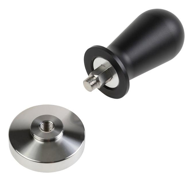 Furber. Furber – Tamper Ø 5,1 × 10,5 cm, Edelstahl, Schwarz/Silber, für universelle Siebträger