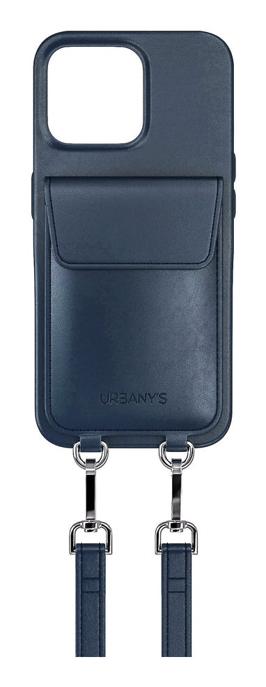 Urbany's Urbanys – Halskette-Hülle – für Apple iPhone 16 Pro Max – Deep Sea – mit Kartenfach, mit Kordel