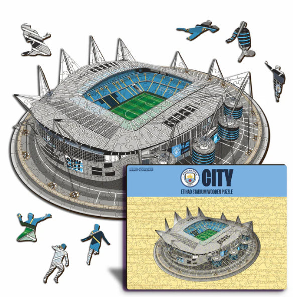 Iconic Puzzles Puzzle Man City FC – Etihad Stadium – 270 Teile – 30 × 42 cm – ab 14 Jahren – Holz, mehrfarbig, FSC