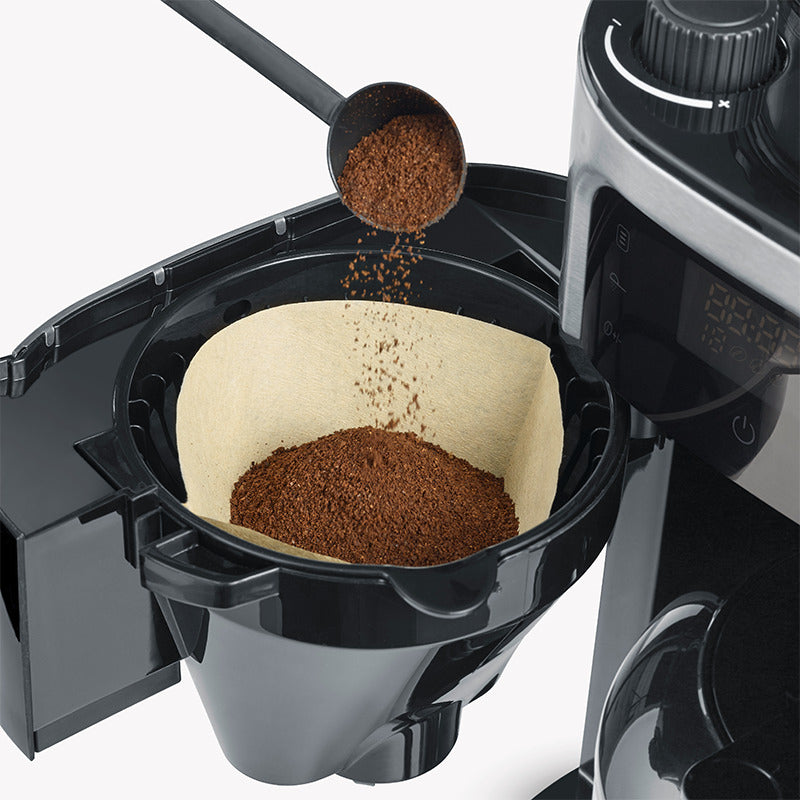 Severin KA 4814 Filterkaffeemaschine – 8 Tassen, 1 l, Karaffe, Schwarz/Edelstahl