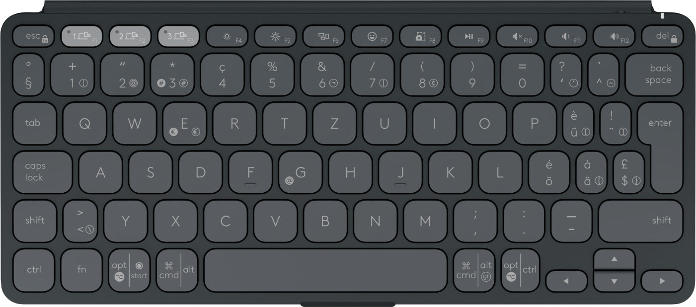 Logitech KEYS-TO-GO 2 – Tastatur, kabellos (Bluetooth), CH-Layout (DE-CH), Graphit