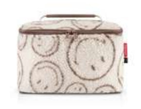 Reisenthel Reisebeutel, 4 l, Polyester (rPET), Beige, Motiv Smiley Teddy Chocolate, 28 × 17 × 18 cm