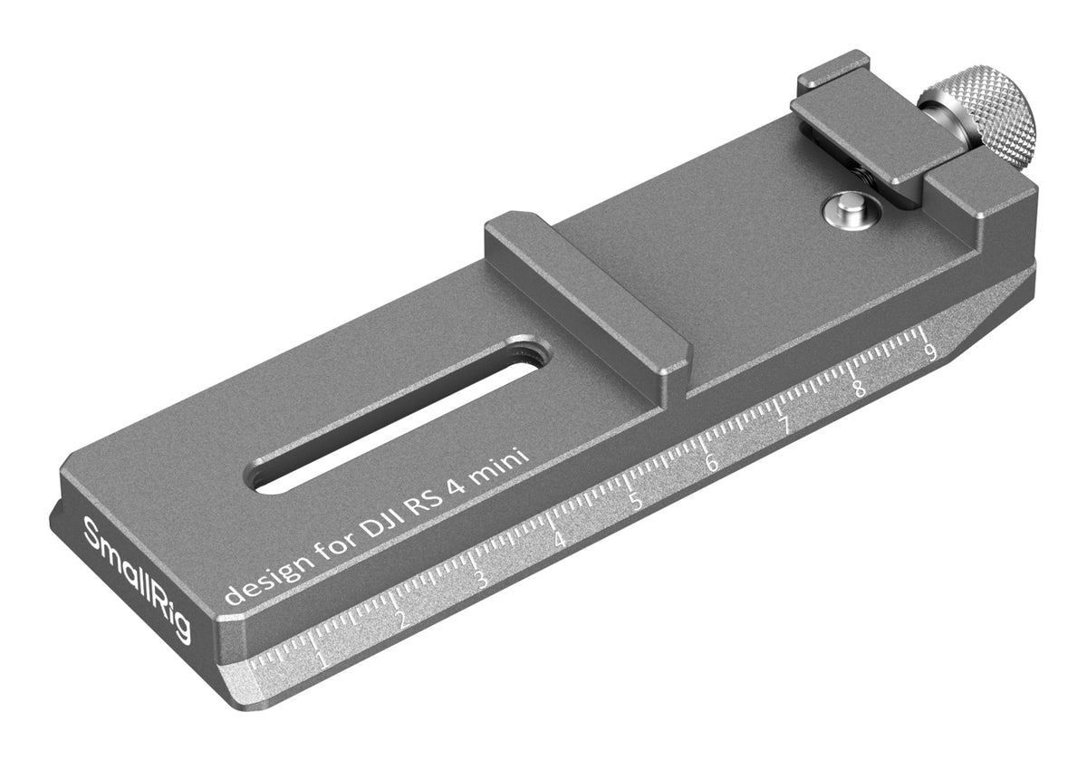 SmallRig 5336 Schnellwechselplatte – 117,3 × 38 × 15,8 mm, 1/4"‑20, 80 g – für DJI RS 4 Mini – Schwarz
