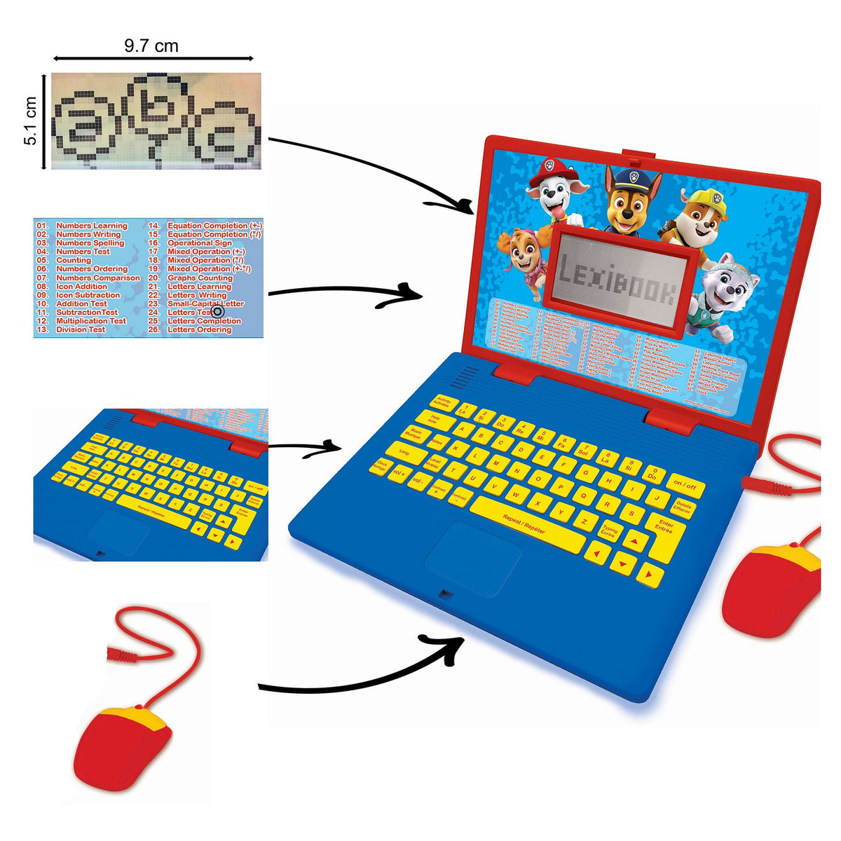 Lexibook Kinder-Laptop – Paw Patrol, pädagogisch, 1 Spieler, ab 3 Jahren, Deutsch, Englisch