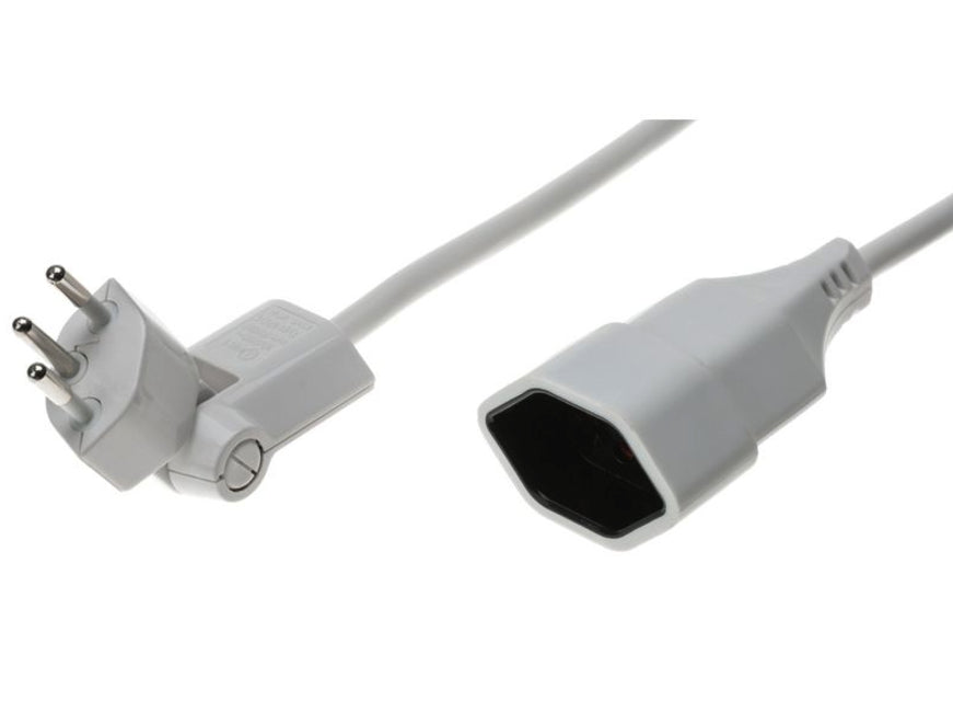 Max Hauri AG Verlängerungskabel – T12 clip-clap–T13, 3 m, 3×1 mm², weiss, drehbar, erhöhter Berührungsschutz
