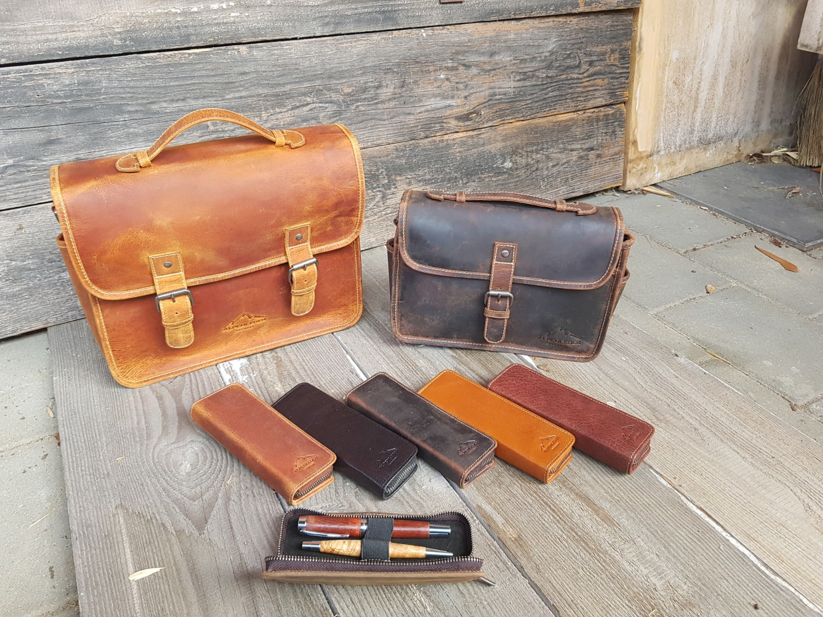 Alpenleder Etui Schlamperetui, leer – wild camel – Leder