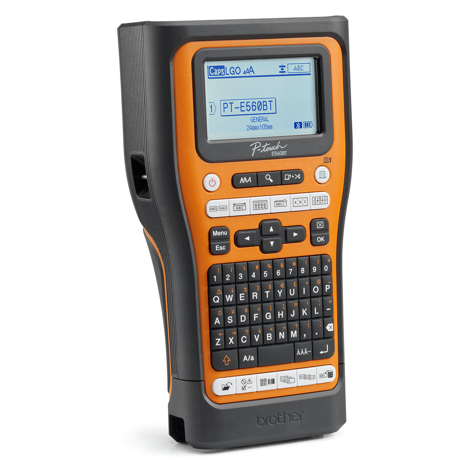 Brother E560BTSP – Beschriftungsgerät für TZe-Bänder 3,5–24 mm, USB, Bluetooth, Auto-Cutter