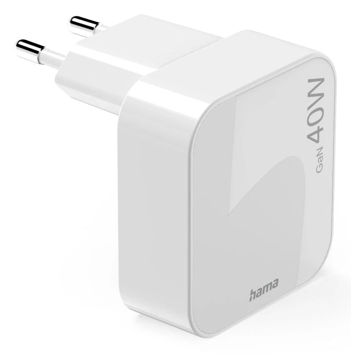 Hama 00201955 USB-Ladegerät 40 W – USB-C×2 – PD 3.0, QC 2.0/3.0, GaN – EU-Stecker (Typ C)